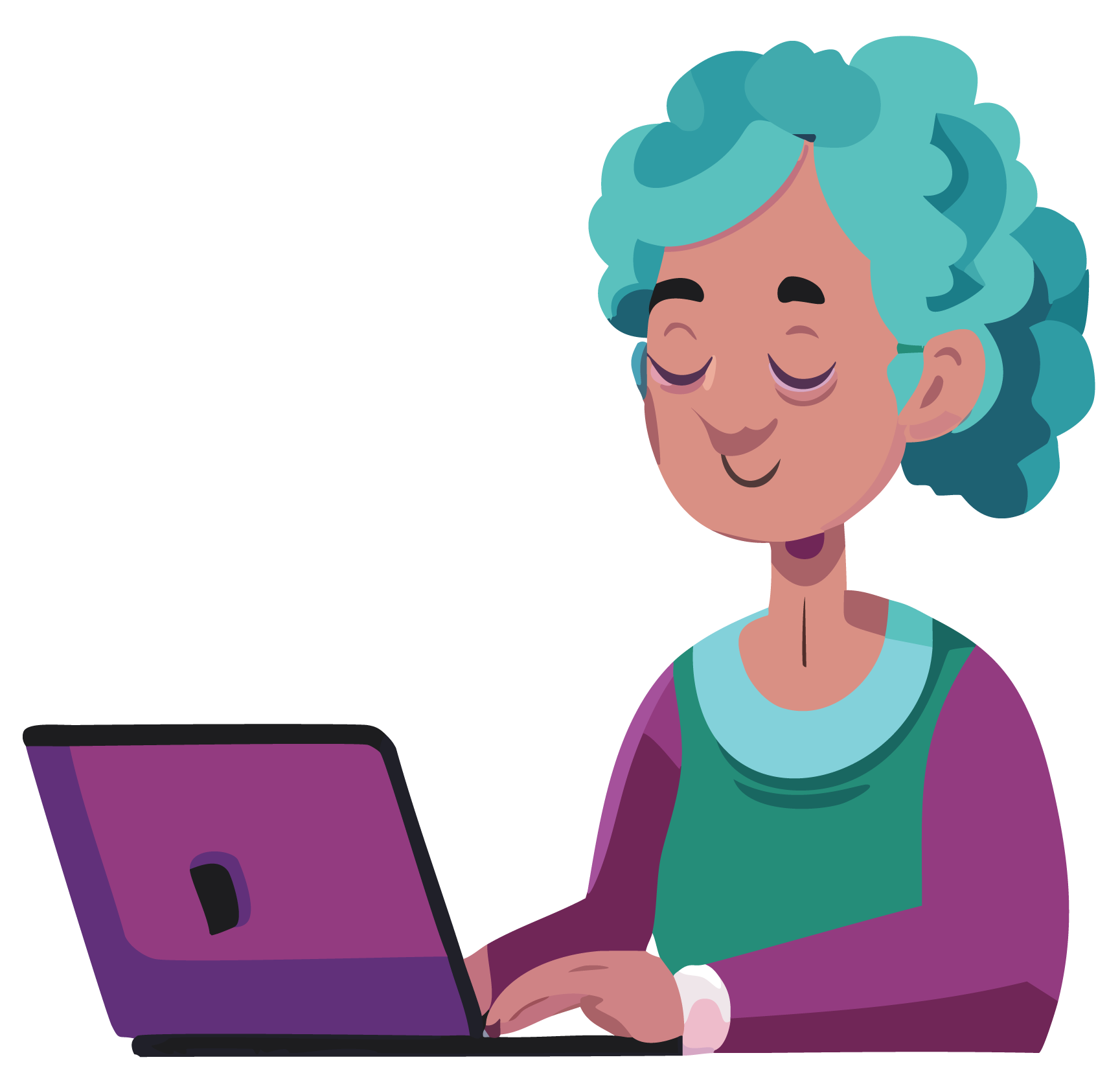elderly lady computer
